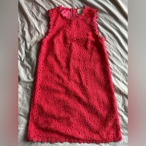 Kate Spade New York Pink Floral Lace Shift Dress Sleeveless Eyelet Cocktail 2